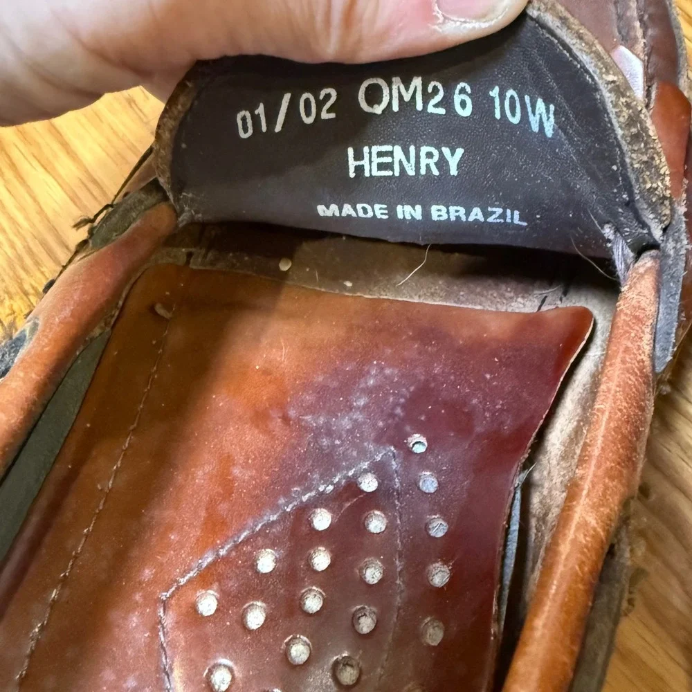 Bass Henry Brown Leather Kiltie Tassel‎ Boat Shoes Mens 10W Made in Brazil